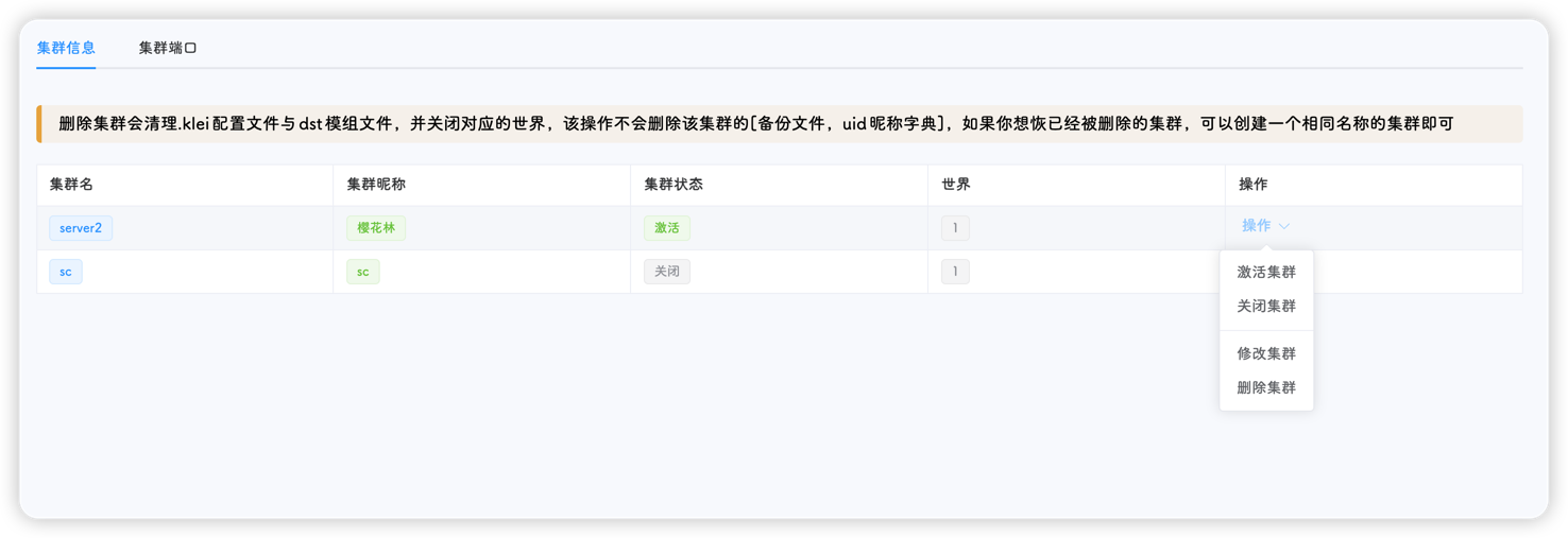 集群信息